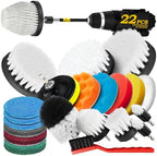 Holikme 22Pack Drill Brush Attachments Set, Scrub Pads & Sponge, Buffing Pads, Power Scrubber Brush, Car Polishing Pad Kit,Wax Applicator Pad,Car Cleaning Kit,Cleaning Supplies,Masonry Brushes,White by Holikme
