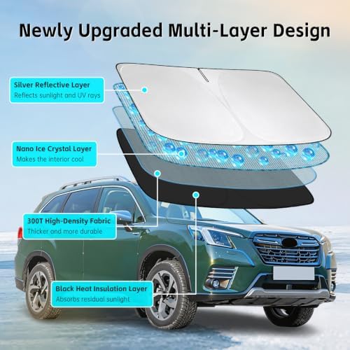 Windshield Sun Shade for Subaru Forester 2019-2026 Sunshade - Image 3