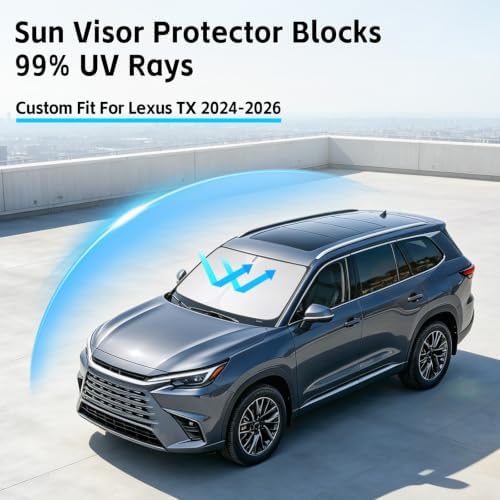 Windshield Sun Shade for Lexus TX TX350 TX500h TX550h+ 2024-2026 Sunshade - Image 2