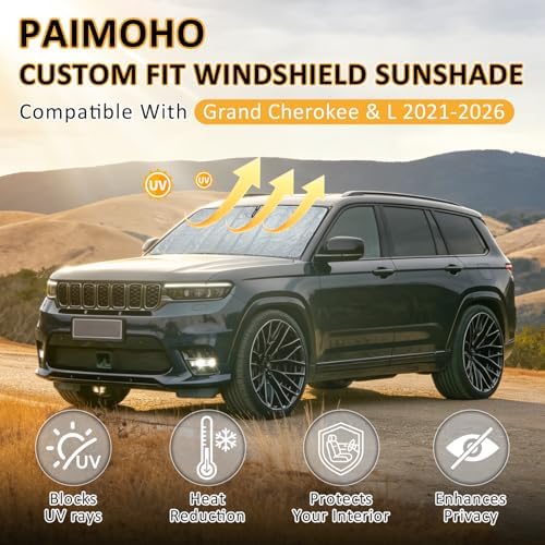 Windshield Shade for Jeep Grand Cherokee 2021-2026 Grand Cherokee L - Image 3