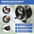 MEKOH Compact Pressure Washer Hose Reel 50ftx3/8” / 65ftx1/4”, 4000PSI - Image 4