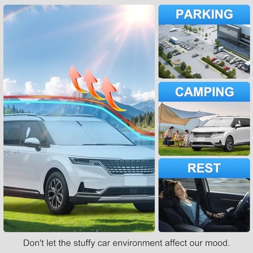 Custom Fit Windshield Sun Shade for Kia Carnival 2022-2026 - Image 6
