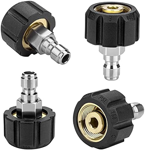 Pressure Washer Quick Connect, M22-14MM To 1/4 Inch Adapter Fittings, 2 Set - Image 3