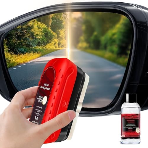 Oil Film Cleaning Brush for Windshield, Clear Vision Glass Cleaner(Red) by Unknown