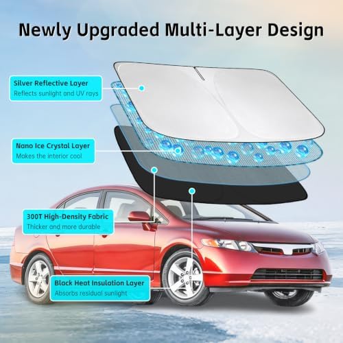 Windshield Sun Shade for Honda Civic 2006-2015 Sunshade - Image 3