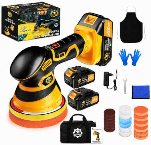 Cordless DA Polisher Kit with 2 x 4000mAh Batteries by Niusken
