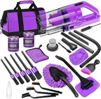 17PCS Car Cleaning Kit, Purple Car Interior Detailing Kit with High Power Handheld Vacuum, Detailing Brush Set, Windshield Cleaner, Cleaning Gel, Complete Auto Accessories for Women Gift by Viewsun