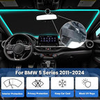 Windshield Sun Shade for 2011-2024 BMW 5 Series Accessories - Image 2