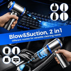 Cordless Mini Car Vacuum Cleaner, Hand Held Portable Vacuum, 21000PA High Power Small Vacuum Cleaner, Compressed Air Duster & Air Blower & Aspiradora para Carro for Car, Home, Office, Pet - Image 4