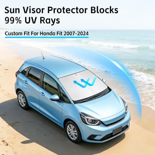 Windshield Sun Shade for Honda Fit 2007-2024 Sunshade - Image 2