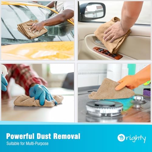 Orighty Microfiber Cleaning Cloth, Cleaning Rags, 12 Pack, 12x11 in, Brown - Image 4