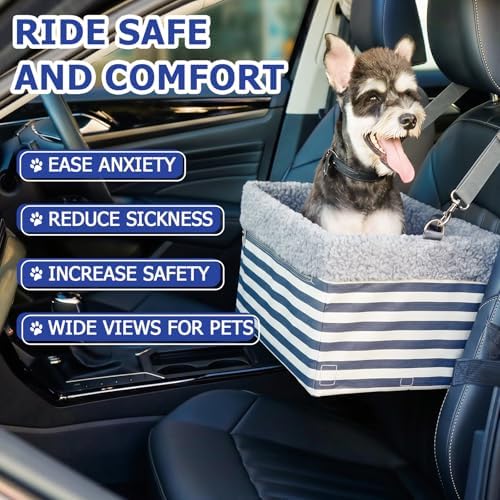 Dog Car Seats for Small Dogs, Upgrade Dog Booster Seat with Metal Frame Construction with Double-Layer Oxford, Perfect for Small Pets up to 20lbs - Image 4