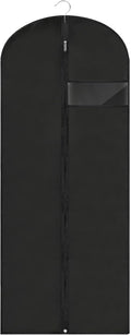 Dress Bags for Gowns Long, 60'' Garment Bags for Hanging Clothes, Suit Bag Cover for Storage and Travel (Black) by LXLOVESMEggRings