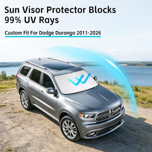 Windshield Sun Shade for Dodge Durango 2011-2026 Sunshade - Image 2