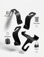 Carbon Fiber Car Seat Headrest Hooks, 4 Pack Car Back Seat Organizer Hooks for Handbags, Purses, Groceries, Coats and Accessories, Universal Vehicle Storage Hanger Hooks for Cars, SUVs and Trucks - Image 3