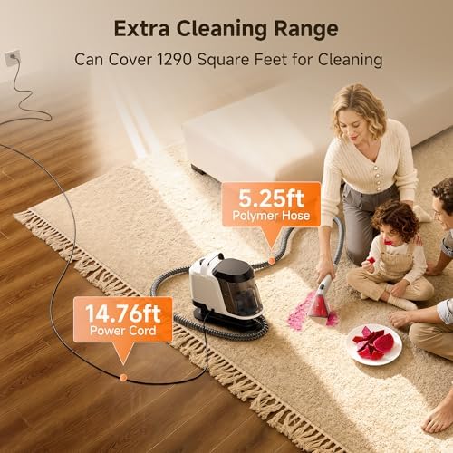 Uwant Portable Carpet Cleaner 18Kpa Upholstery Cleaner, Y100 - Image 5