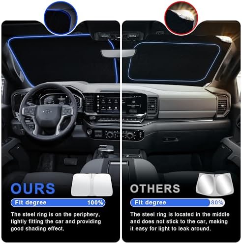 Foldable Front Windshield Sunshade fits Chevrolet Silverado 1500 2019-2026 - Image 6