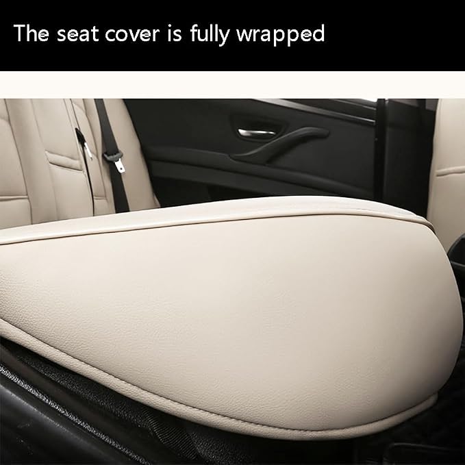 CocheFamilia Custom Fit RAV4 Hybrid Car Seat Covers for Select Toyota RAV4 Hybrid (Not for 2019-2025 Hybrid/Prime SE,XSE) 2019 2020 2021 2022 2023 2024 2025 - Full Set,Leather(Beige) - Image 3