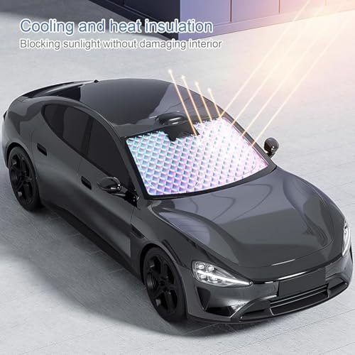 Car Windshield Sunshield Foldable Front Windshield Sunshade 55"x28" - Image 2