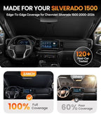 Zanch Windshield Sun Shade for Chevrolet Silverado 1500 2000-2026 - Image 2