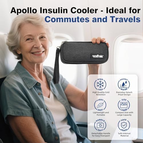 apollo walker Insulin Cooler Travel Case with Ice Packs and Insulation | TSA Approved Includes 2 x 90g ice packs for 9-hour cooling insulin pens & syringes for Diabetics to Carry (Black) - Image 5