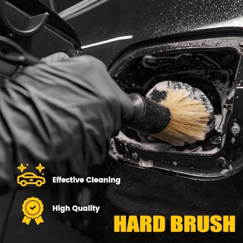 10PCS Car Detailing Brush Kit, All-in-One Interior Exterior Auto Detailing Brushes Set, Durable Ultra Soft Boars Hair Car Detail Brush, Car Cleaning Brush with Storage Bag & Car Drying Towel - Image 4