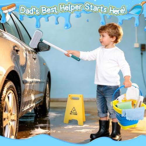 deAO Kids Car Wash Toy Cleaning Set with Brush Spray Bottle Ages 3+ - Image 2