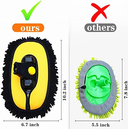 BMLEI Car Wash Brush with Long Handle, Cleaning Mop Car Wash Kit,Yellow - Image 3