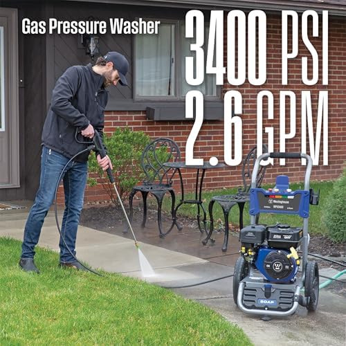 Westinghouse WPX3400 Gas Pressure Washer, 3400 PSI and 2.6 GPM, Onboard Soap Tank, Spray Gun and Wand, 5 Nozzle Set, for Cars/Fences/Driveways/Homes/Patios/Furniture - Image 2