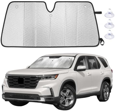 EcoNour Foldable Sun Shade Fit for Honda Pilot 2016-2024 2025 2026 by EcoNour