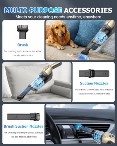 AHNR Handheld Vacuum Cordless Rechargeable, Hand Held Car Vacuum Cleaner - Image 3