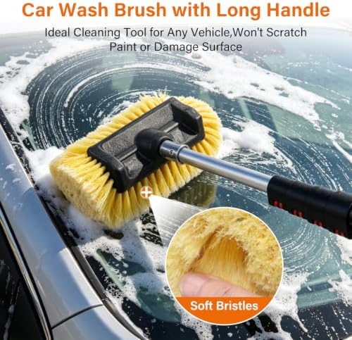 12FT Car Wash Brush with Long Handle,Car Clean Kit with 12in Soft Brush - Image 4