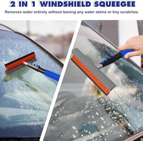 26Ft Reach Car Wash Kit with 5-20FT Telescopic Extension Pole, Car Wash Brush with Long Handle, Wheel Tire Brush, Car Wash Mop, Mitt, Squeegee for Cleaning Car, SUV, RV, Boats, Solar Panels - Image 6