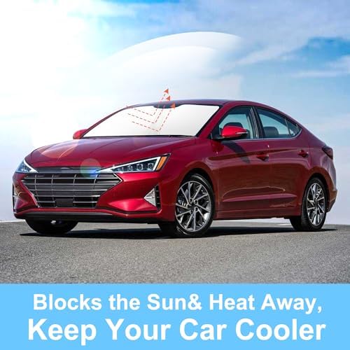 TINGLU Sun Shade for Hyundai Elantra 2017-2020 Accessories Windshield Sun Shade Window Shade UV Rays Protection Sun Visor Cover with Steering Wheel Sunshade Storage Bag - Image 5