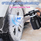 Electric Foam Sprayer for Car Wash, 2L Rechargeable Battery-Powered Foam Cannon with 3500mAh Large Capacity Battery & Battery Level Display, Type-C Charging with English Manual - Image 4