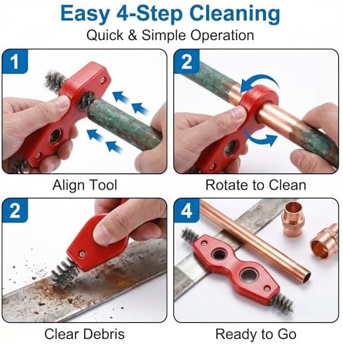 2 PCS Car Terminal Cleaner Spray, 4-in-1 Terminal Post Cleaner Brush with Steel Wire, Cleaning Tool for Terminals and Connectors, Universal for Most Cars, Trucks, SUVs (Red) - Image 6