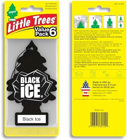 LITTLE TREES Car Air Freshener | Hanging Tree Provides Long Lasting Scent for Auto and Home | Black Ice, 24 Air Fresheners - Image 2