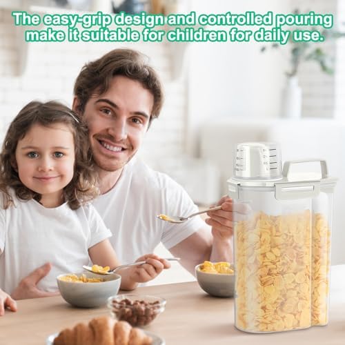 TBMax Rice Storage Container 3 to 5 Lbs - Small Pet Dog Cat Food Container Dispenser with Easy Pouring Spout & Cup, Portable Cereal Container for Small Spaces, Travel, or Daily Use -Beige - Image 7