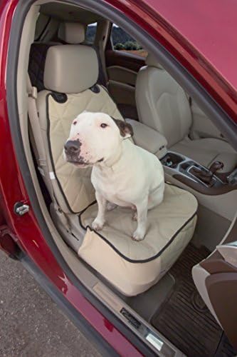 4Knines Heavy Duty Front Bucket Seat Cover for Dogs, Waterproof, Tan | Heavy-duty with K9-Shield waterproof protection. Fits captain & bucket seats. Nonslip. Easy install & clean. - Image 5