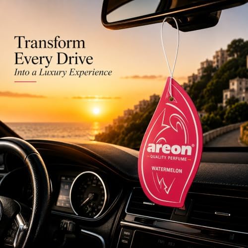 AREON MON MA28 Hanging Best Car Air Freshener Watermelon Scent, Paper Hanging Ornaments, Long Lasting Scent for Car or Home 12 Pack - Image 2