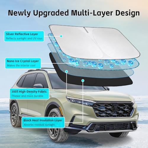 Windshield Sun Shade for Honda CRV 2017-2026 Sunshade - Image 3