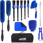 12Pcs Wheel Brush Kit for Cleaning Wheel and Tire, Wheel and Rim Brush, Car Detailing Brushes, Tire Brush, Bendable & Durable Car Wheel Rim Cleaner Brush Set,Car Detailing Cleaning Brush Supplies Kit by NIKCOSMK