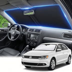 Windshield Sun Shade for Volkswagen Jetta 2011-2018 Sunshade Front Window Shade Custom Fit Jetta Accessories Sun Visor Foldable Shade Blocks UV Rays Accessories by AuyNeas