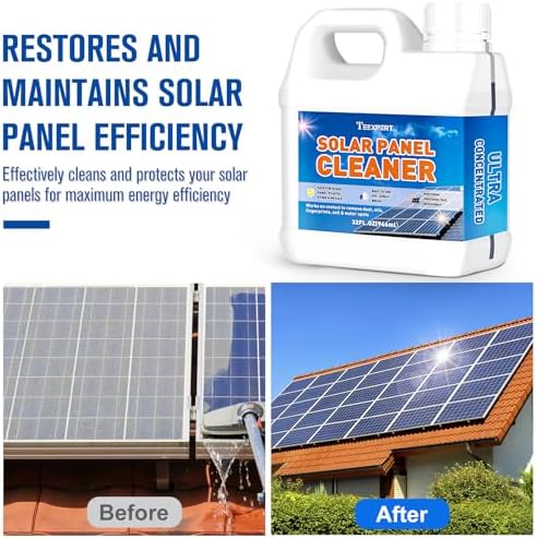 Teexpert Solar Panel Cleaner (32oz Makes 150 Gallons), Ultra Concentrated Glass & Solar Panel Cleaning, Pro Streak-Free Ultra Quick Dry Remove Dirt, Dust, Droppings, Oils, Fingerprints & Water Spots - Image 2