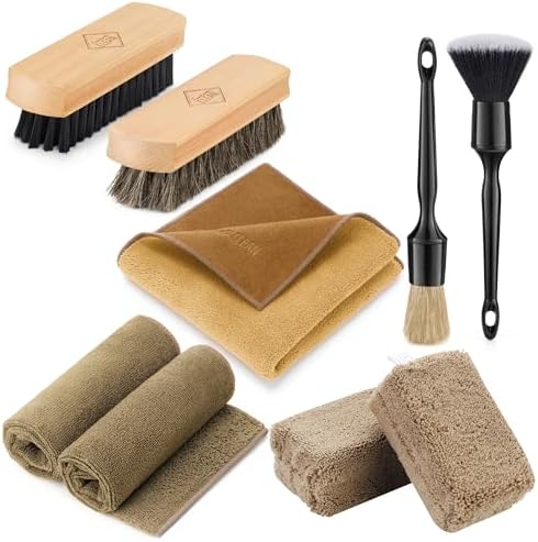 Fantasticlean Car Interior Detailing Kit, Leather Cleaner Brush Set, 9PCS by Fantasticlean