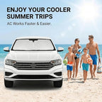 Windshield Sun Shade for Volkswagen/VW Jetta 2019-2024 2025 2026 Front Window Shade Custom Fit Jetta Accessories Sun Visor Foldable Shade Blocks UV Rays Summer Must Have Car Accessories - Image 4