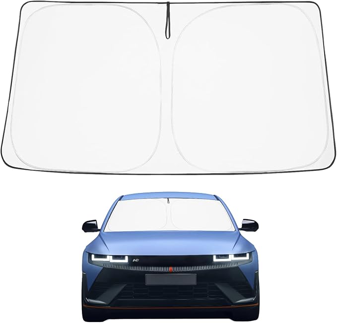 Proadsy Custom Fit Car Windshield Sun Shade for 2022-2026 Hyundai Ioniq | 240T Heat Shield, Drops Temp 54°F, Blocks 99% UV, Prevents Dashboard Cracking, Summer Parking & Beach Trips, Easy Twist-Fold by Proadsy