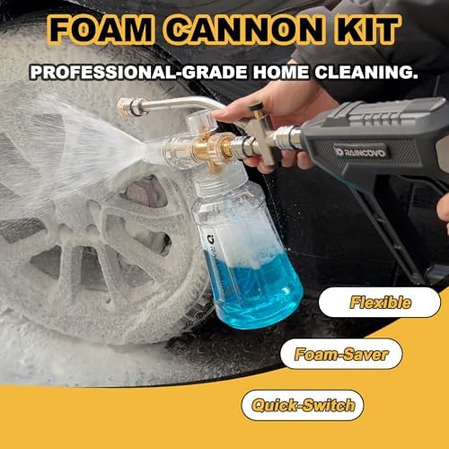 Raincovo Foam Cannon with Pressure Washer Gun, Dual Connector Accessories - Image 5