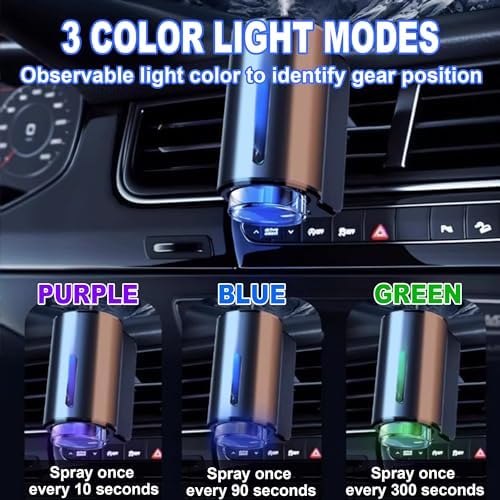 Smart Car Air Freshener, Car Air Freshener Diffuser, Rechargeable Cars Aroma Diffuser, 3 Levels of Adjustable Intelligent Cars Diffuser with 3 Bottles of Cologne - Image 4