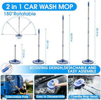 36Pcs Blue Car Wash Detailing Kit，Car Cleaning Set with Foam Gun Sprayer，Long-Handle Brush Mop，Large Collapsible Bucket，Complete Car Wash Supply Gift for Men and Women - Image 4